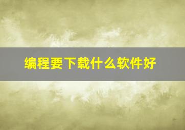 编程要下载什么软件好