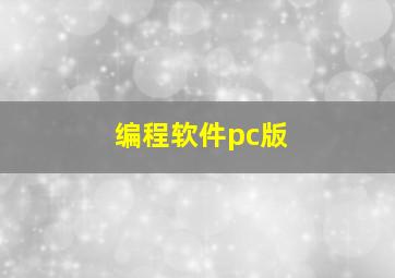 编程软件pc版