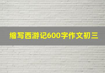 缩写西游记600字作文初三