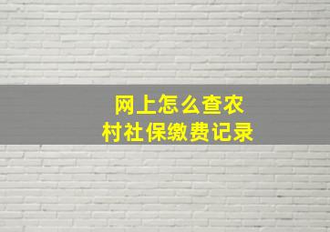 网上怎么查农村社保缴费记录