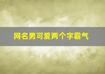 网名男可爱两个字霸气