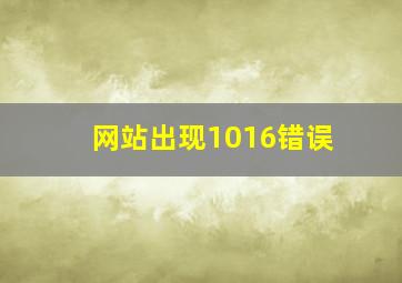 网站出现1016错误