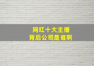 网红十大主播背后公司是谁啊