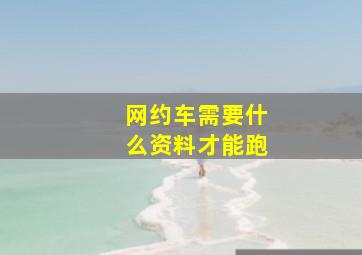 网约车需要什么资料才能跑