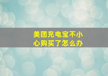 美团充电宝不小心购买了怎么办