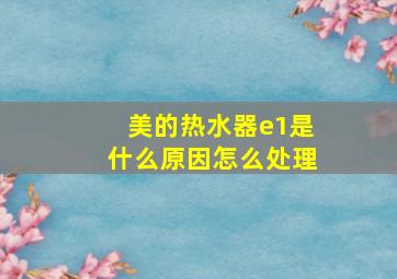 美的热水器e1是什么原因怎么处理