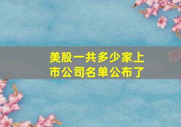 美股一共多少家上市公司名单公布了