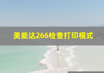 美能达266检查打印模式