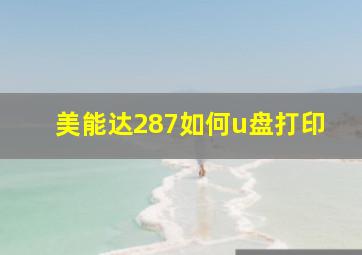 美能达287如何u盘打印