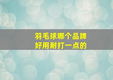 羽毛球哪个品牌好用耐打一点的