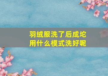 羽绒服洗了后成坨用什么模式洗好呢