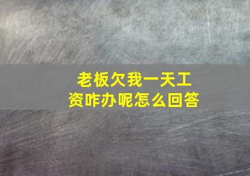 老板欠我一天工资咋办呢怎么回答