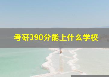 考研390分能上什么学校