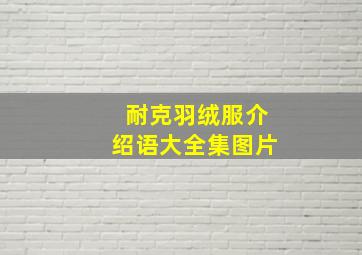 耐克羽绒服介绍语大全集图片