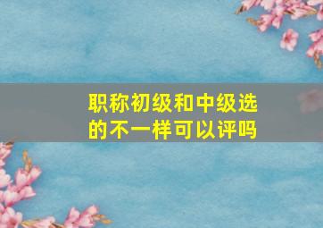 职称初级和中级选的不一样可以评吗