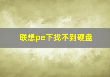 联想pe下找不到硬盘