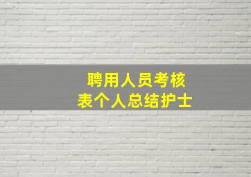 聘用人员考核表个人总结护士