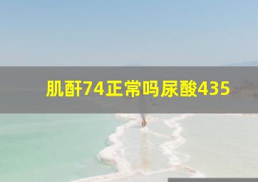 肌酐74正常吗尿酸435