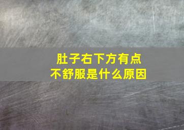 肚子右下方有点不舒服是什么原因