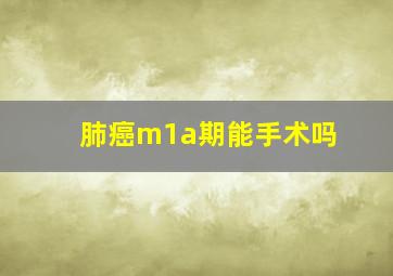 肺癌m1a期能手术吗