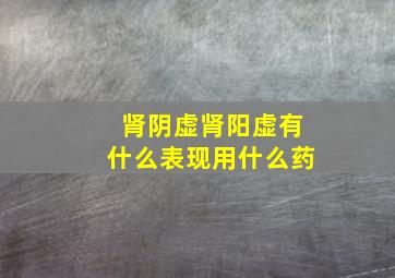 肾阴虚肾阳虚有什么表现用什么药