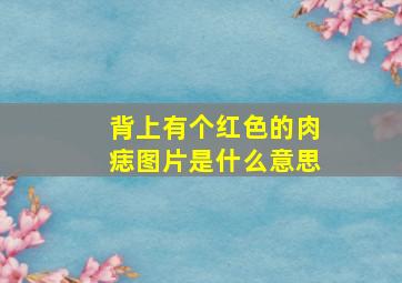 背上有个红色的肉痣图片是什么意思