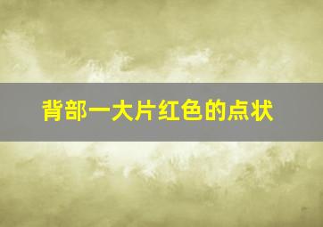 背部一大片红色的点状