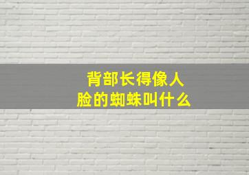 背部长得像人脸的蜘蛛叫什么