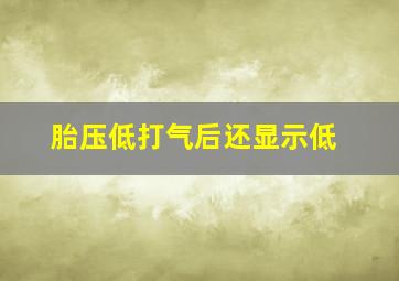 胎压低打气后还显示低