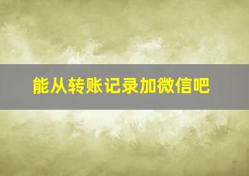 能从转账记录加微信吧