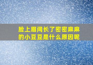 脸上眉间长了密密麻麻的小豆豆是什么原因呢