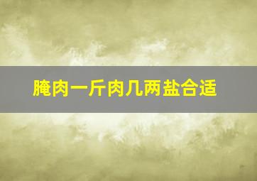 腌肉一斤肉几两盐合适