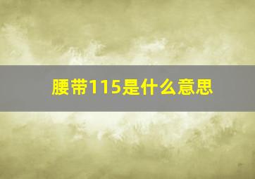 腰带115是什么意思