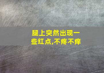 腿上突然出现一些红点,不疼不痒