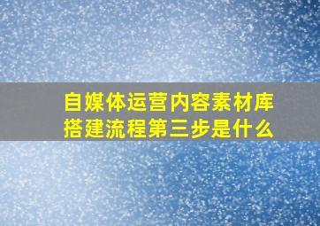 自媒体运营内容素材库搭建流程第三步是什么