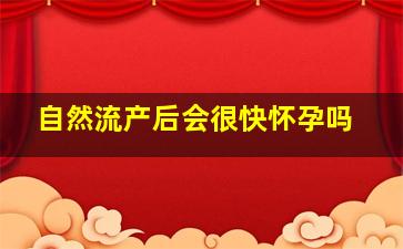 自然流产后会很快怀孕吗