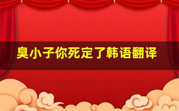 臭小子你死定了韩语翻译