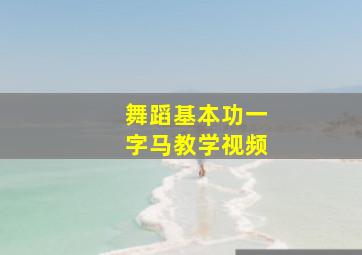 舞蹈基本功一字马教学视频