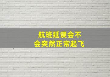 航班延误会不会突然正常起飞