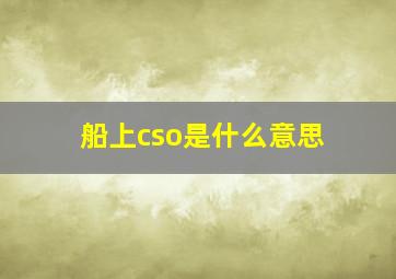 船上cso是什么意思