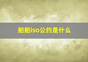 船舶iso公约是什么