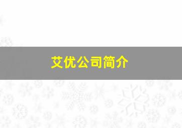 艾优公司简介