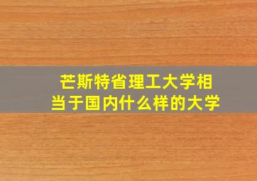 芒斯特省理工大学相当于国内什么样的大学