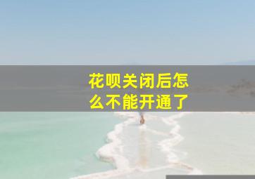 花呗关闭后怎么不能开通了