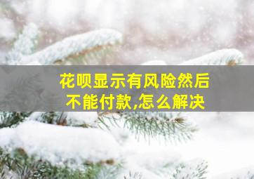 花呗显示有风险然后不能付款,怎么解决