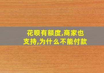 花呗有额度,商家也支持,为什么不能付款