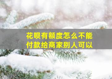 花呗有额度怎么不能付款给商家别人可以