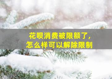 花呗消费被限额了,怎么样可以解除限制