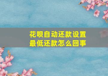 花呗自动还款设置最低还款怎么回事