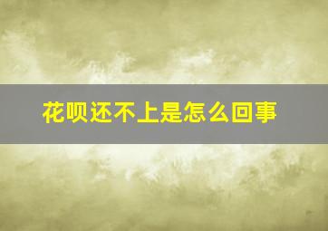 花呗还不上是怎么回事